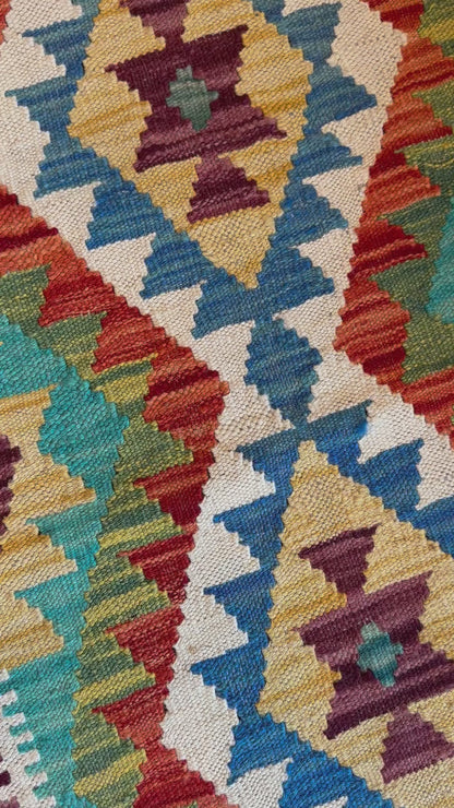 Blue Aztec Hand- Woven Rug