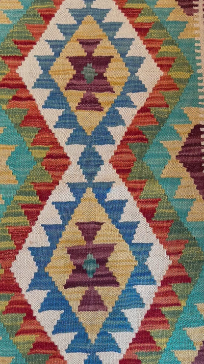 Blue Aztec Hand- Woven Rug