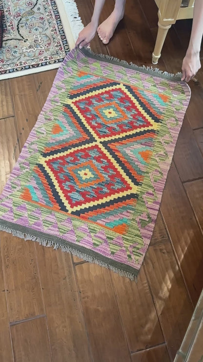 Purple Aztec Hand Woven Rug